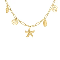 Finaste Bedelketting met schelpjes goudkleurig Clearance