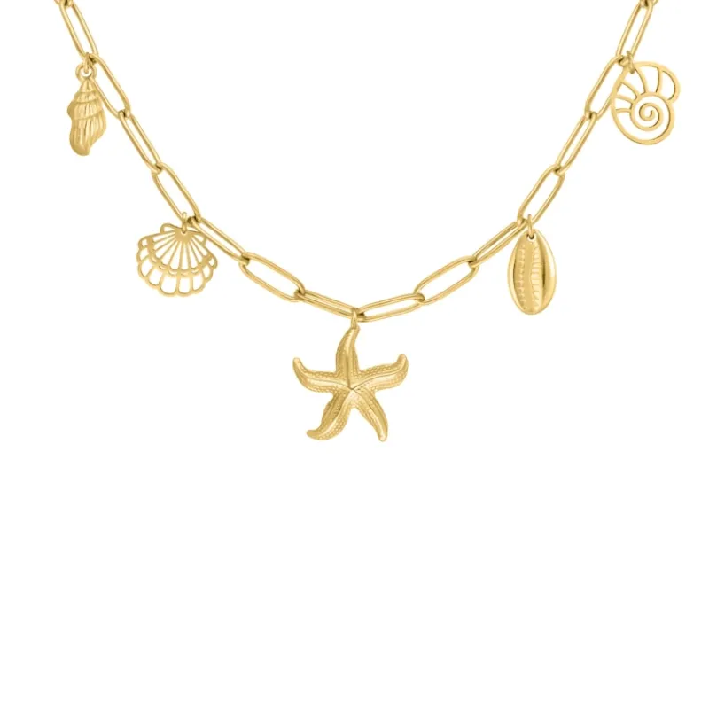 Finaste Bedelketting met schelpjes goudkleurig Clearance