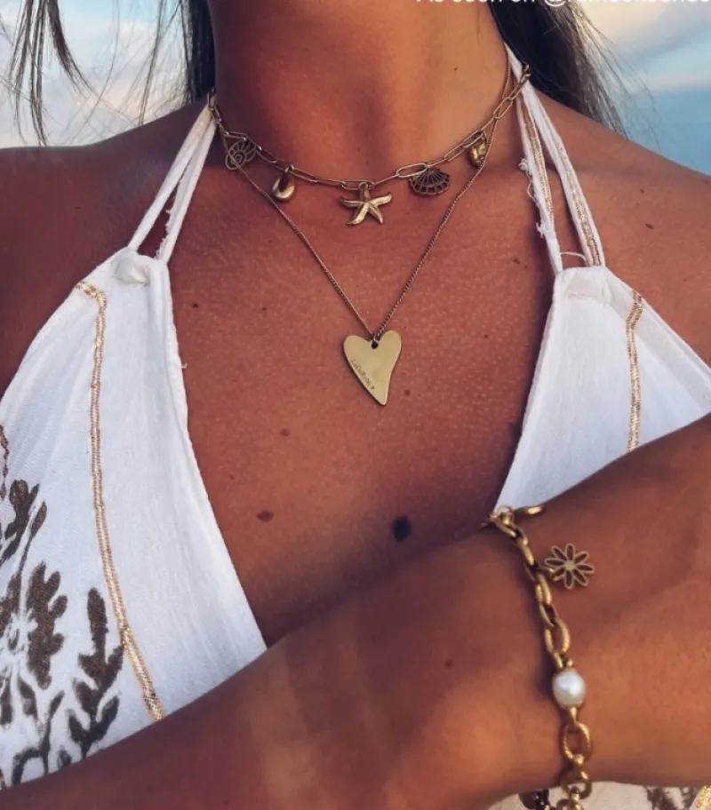 Finaste Bedelketting met schelpjes goudkleurig Clearance