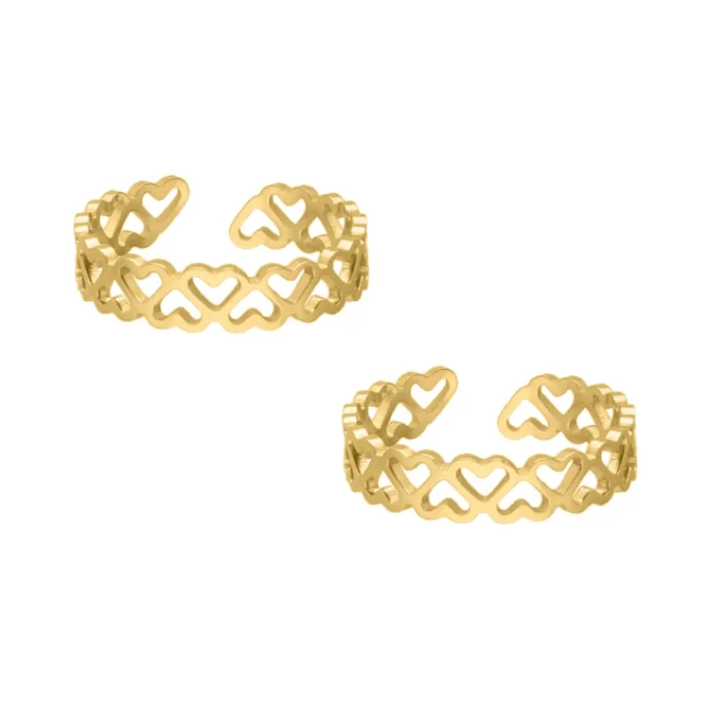 Finaste Bff ringen little hearts goldplated Online