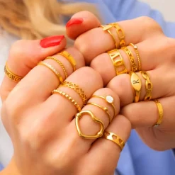 Finaste Bff ringen little hearts goldplated Online