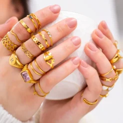 Finaste Bff ringen little hearts goldplated Online