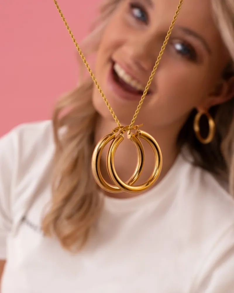 Finaste Big musthave hoops goud kleurig Discount
