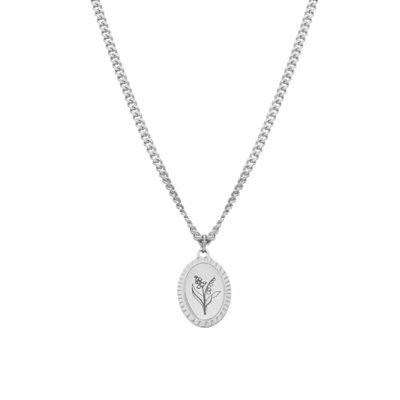 Finaste Birth flower ketting met jouw gravering Clearance