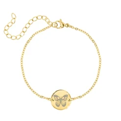 Finaste Birth month butterfly armband goudkleurig Online