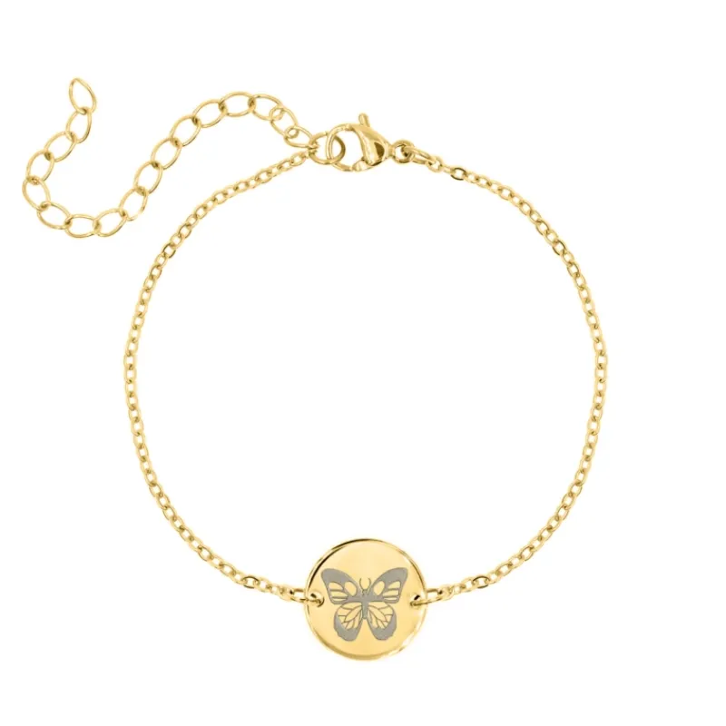 Finaste Birth month butterfly armband goudkleurig Online