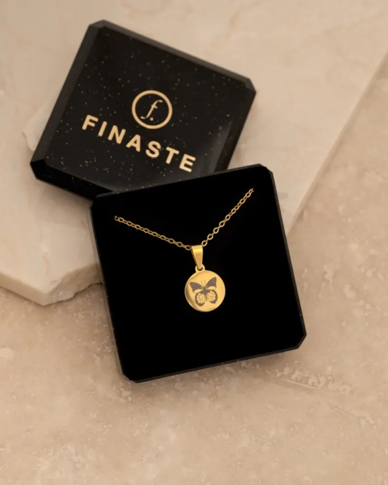 Finaste Birth month butterfly ketting goudkleurig Hot