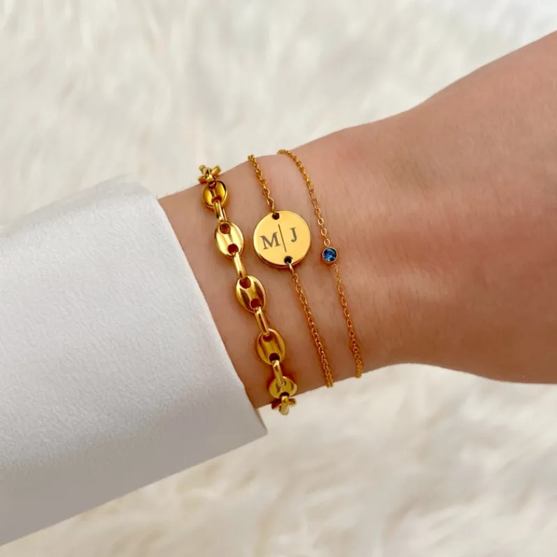 Finaste Birthstone Armband Goudkleurig Fashion