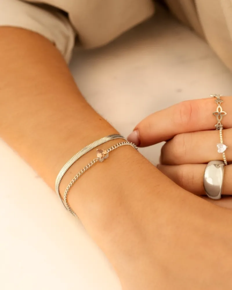 Finaste Birthstone heart armband Discount