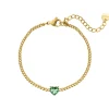 Finaste Birthstone heart armband goldplated Hot