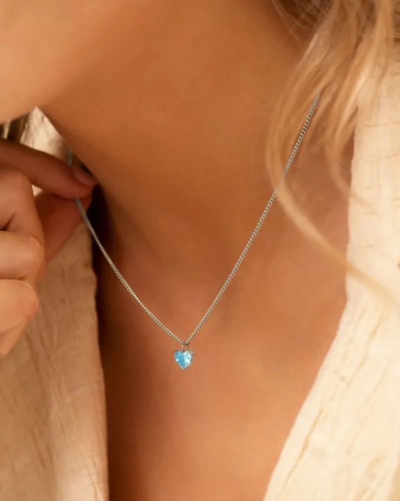 Finaste Birthstone heart ketting Discount