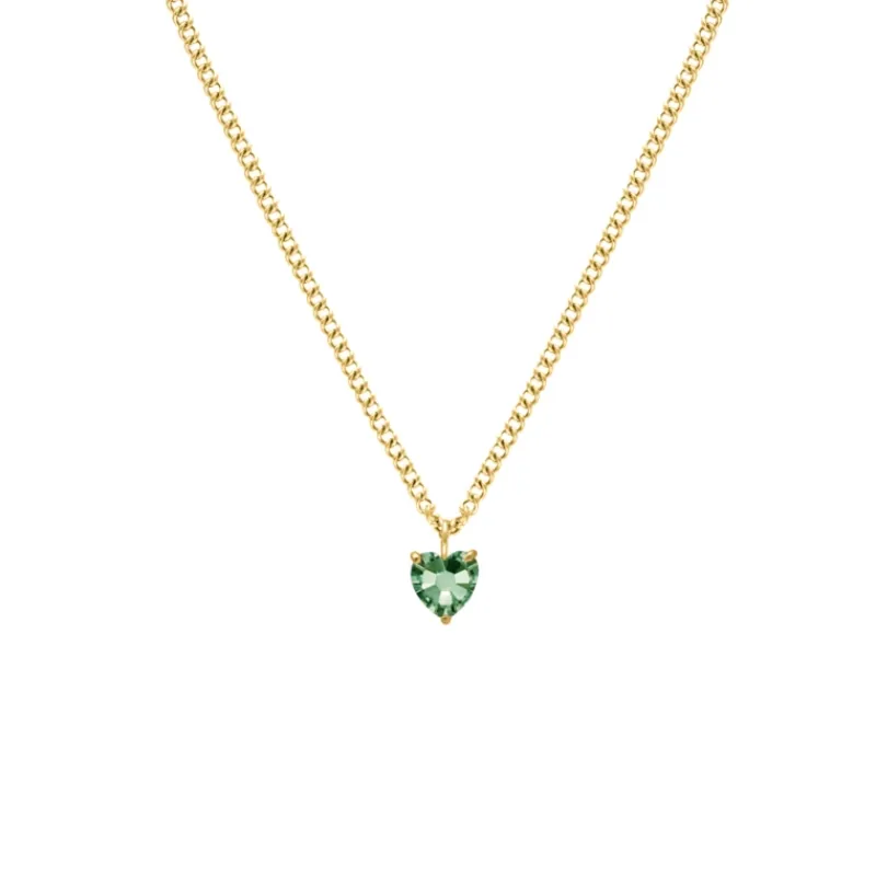 Finaste Birthstone heart ketting goldplated Online