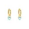 Finaste Birthstone heart oorbellen goldplated New