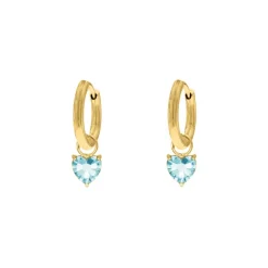 Finaste Birthstone heart oorbellen goldplated New