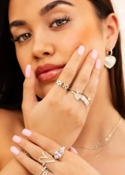 Finaste Birthstone heart ring New