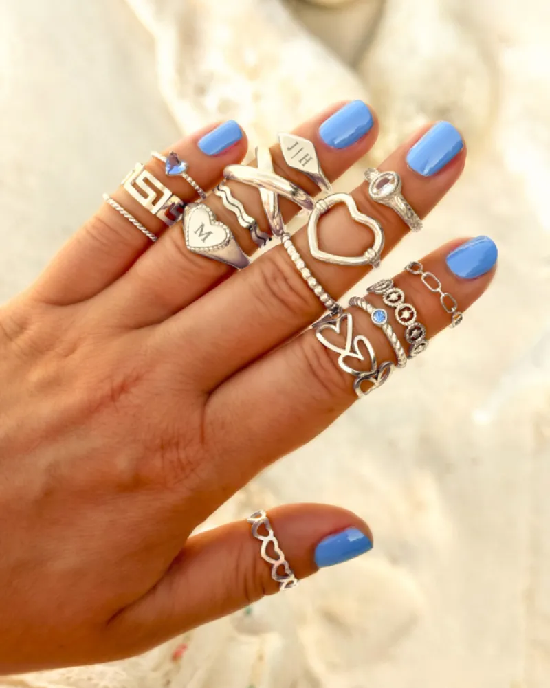 Finaste Birthstone heart ring New