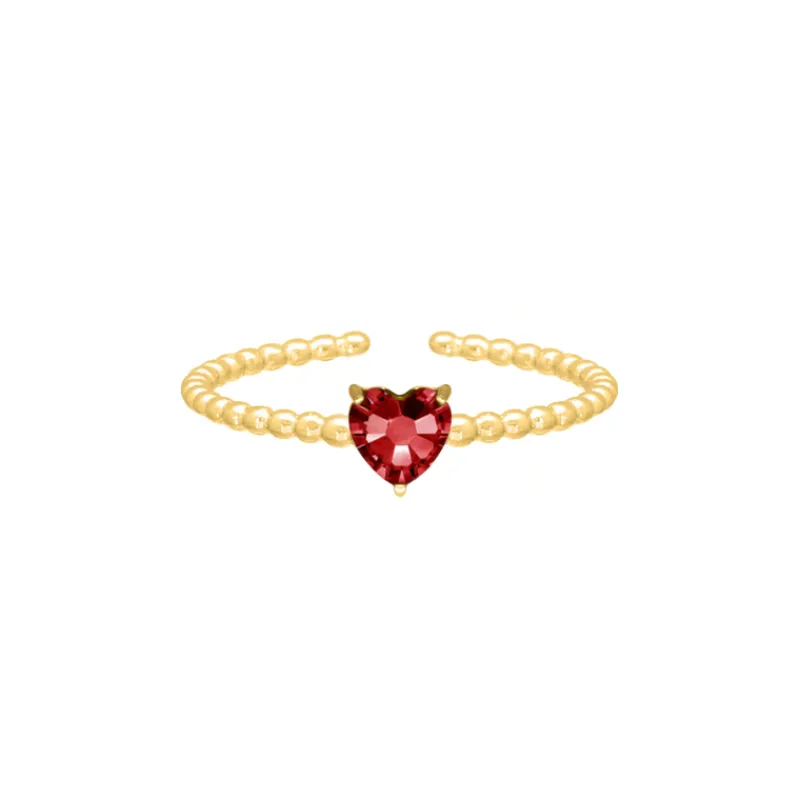 Finaste Birthstone heart ring goldplated Best