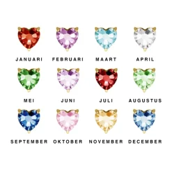 Finaste Birthstone heart ring goldplated Best