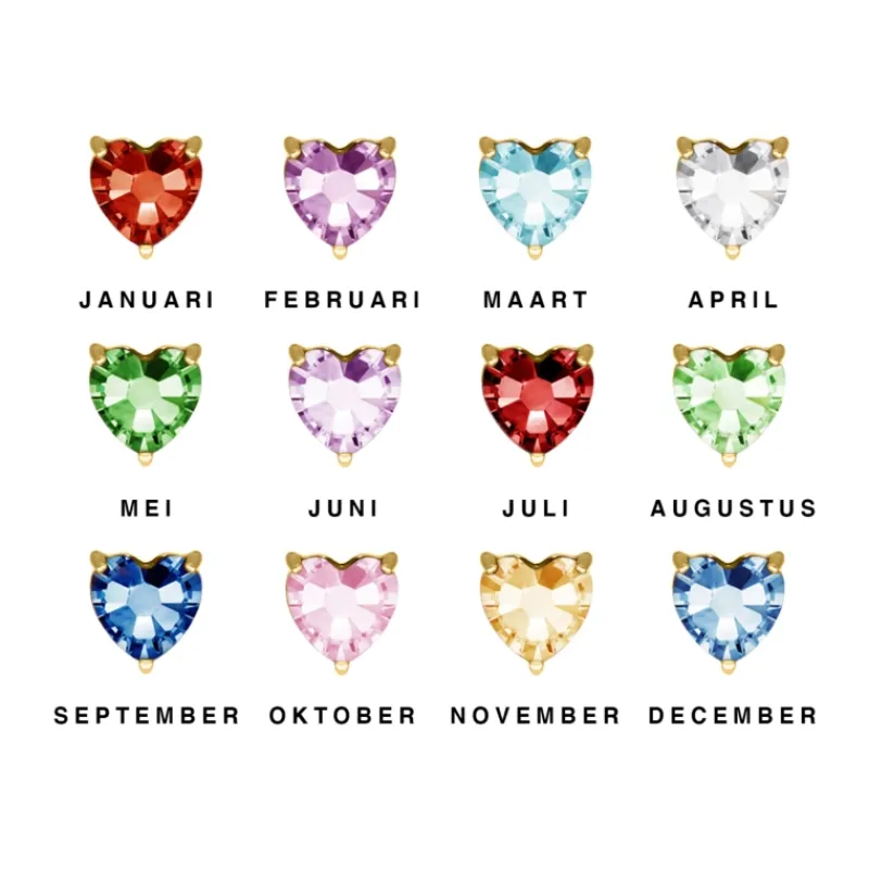 Finaste Birthstone heart ring goldplated Best
