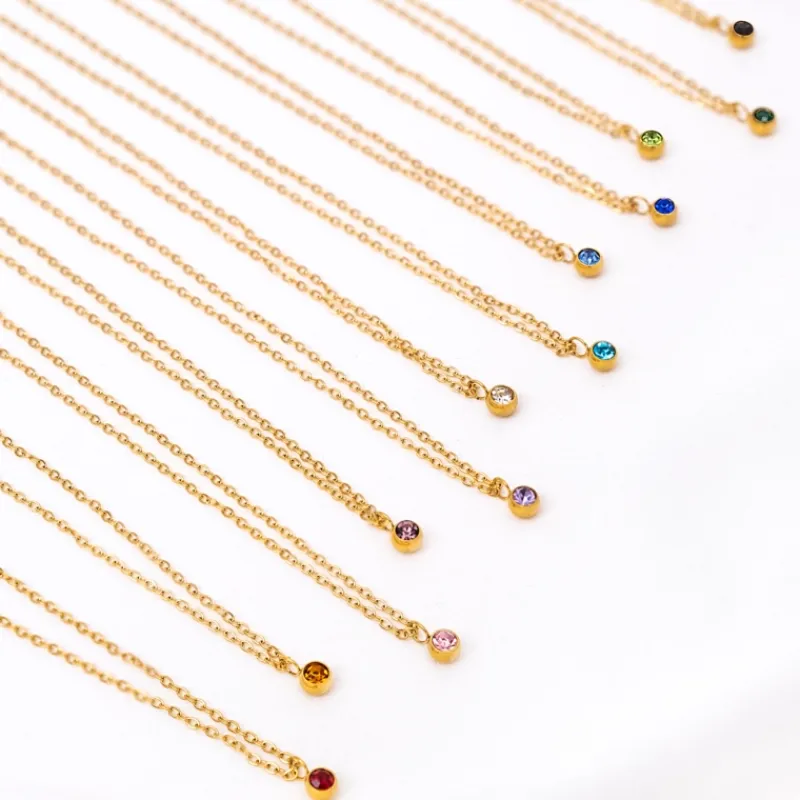 Finaste Birthstone Ketting Goudkleurig Outlet