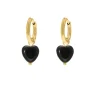 Finaste Black heart earrings goldplated Online