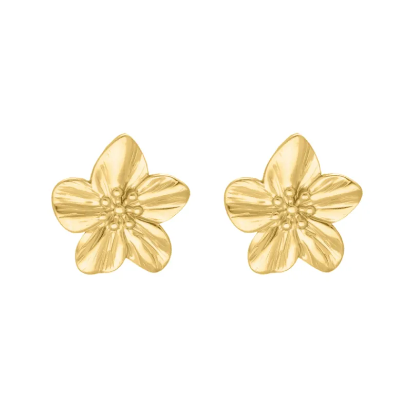 Finaste Bloem oorbellen goudkleurig Outlet