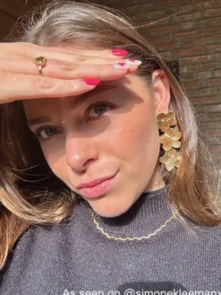 Finaste Bloem oorbellen statement goudkleurig Online
