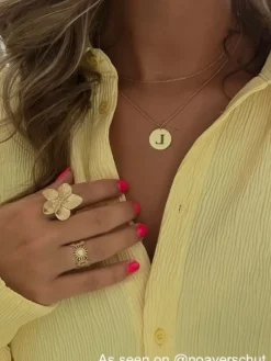 Finaste Bloem ring goudkleurig Sale