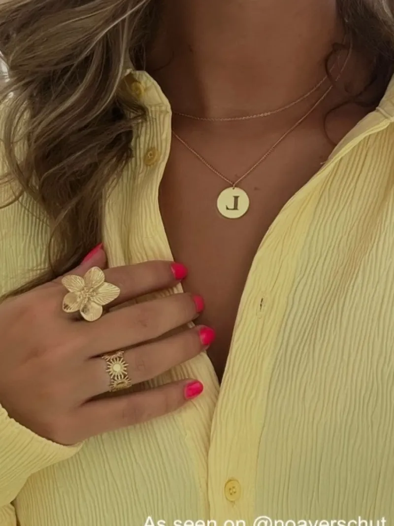 Finaste Bloem ring goudkleurig Sale
