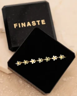 Finaste Bloemetjes armband trendkleuren goudkleurig Clearance