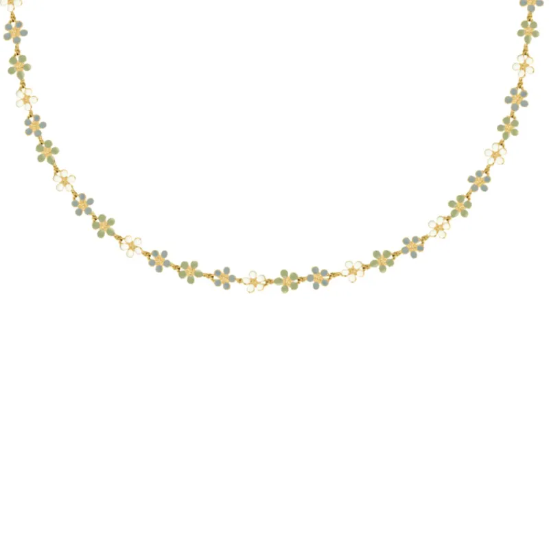 Finaste Bloemetjes ketting trendkleuren goudkleurig Discount