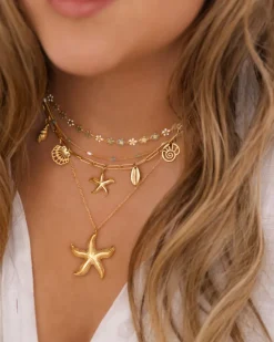 Finaste Bloemetjes ketting trendkleuren goudkleurig Discount