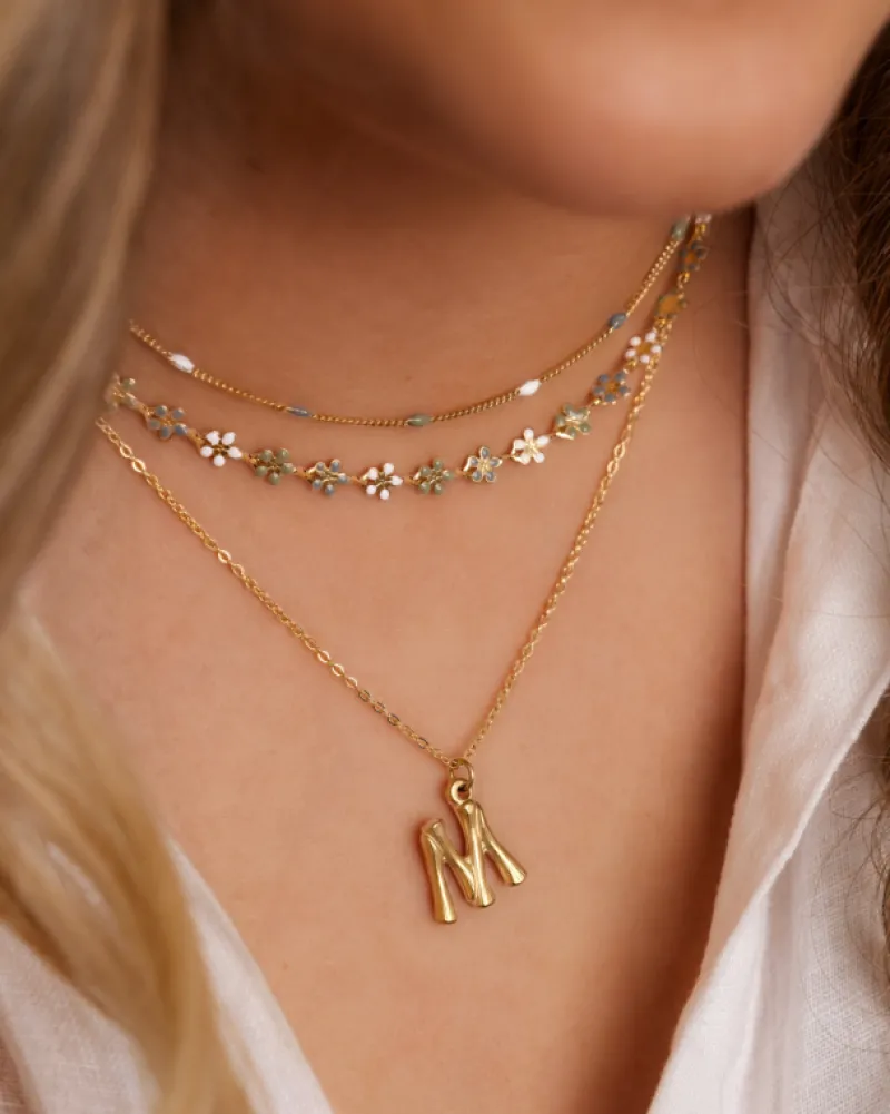 Finaste Bloemetjes ketting trendkleuren goudkleurig Discount