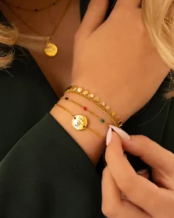 Finaste Boho Armband Little Coins Verguld Sale
