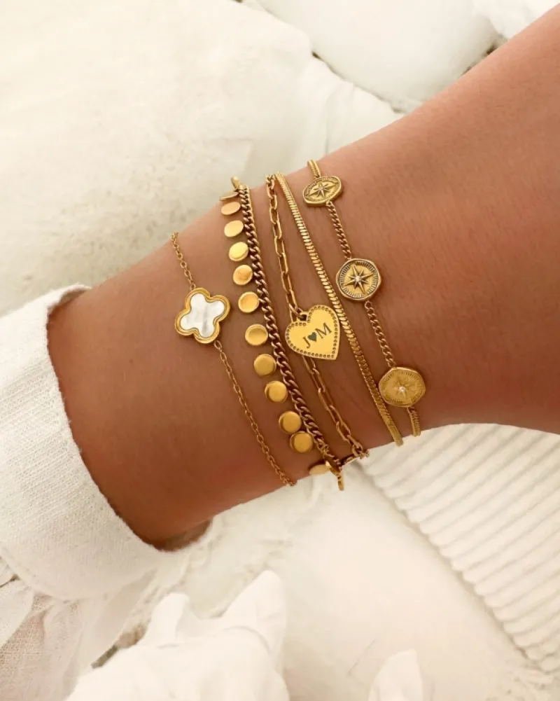 Finaste Boho Armband Little Coins Verguld Sale