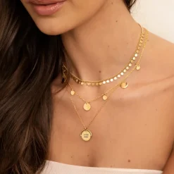 Finaste Boho Ketting Little Coins Verguld Online