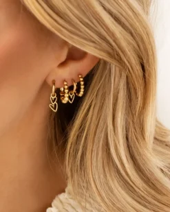 Finaste Boho oorringetjes dots goudkleurig Fashion