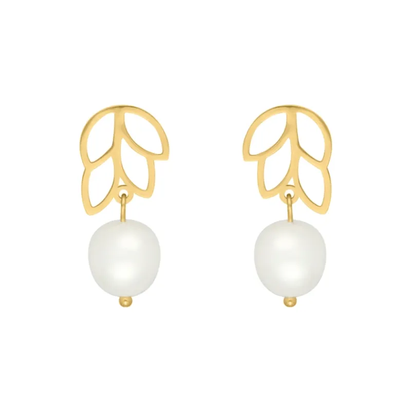 Finaste Boho pearl oorbellen goudkleurig Best