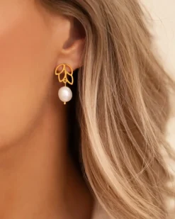 Finaste Boho pearl oorbellen goudkleurig Best