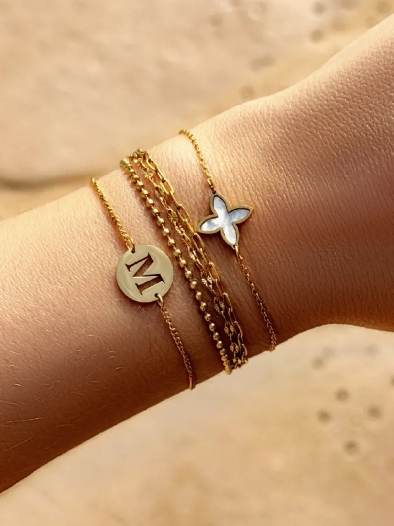 Finaste Bolletjes armband minimalistisch goudkleurig Outlet