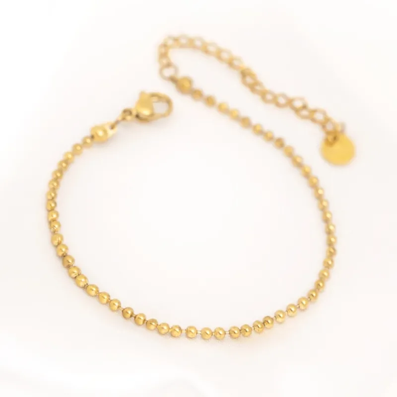 Finaste Bolletjes armband minimalistisch goudkleurig Outlet