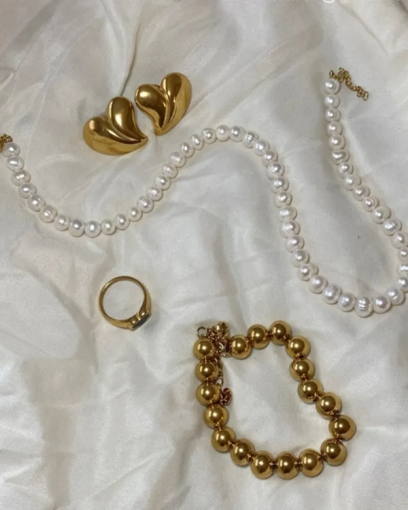 Finaste Bolletjes armband statement goudkleurig New