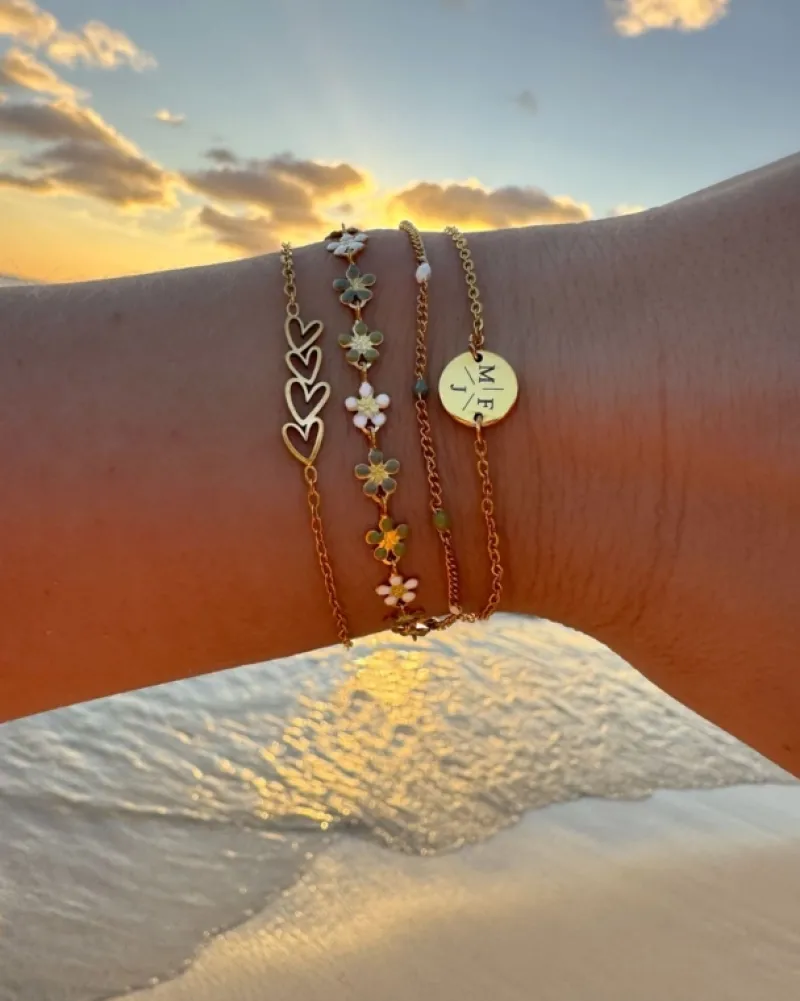 Finaste Bolletjes armband trendkleuren goudkleurig Outlet