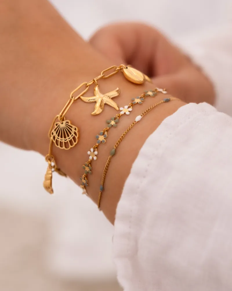 Finaste Bolletjes armband trendkleuren goudkleurig Outlet