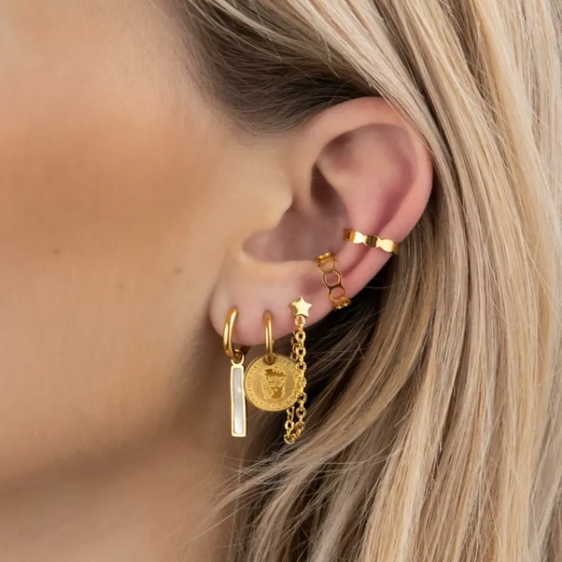 Finaste Bolletjes ear cuff goud kleurig Hot