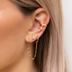 Finaste Bolletjes ear cuff goud kleurig Hot