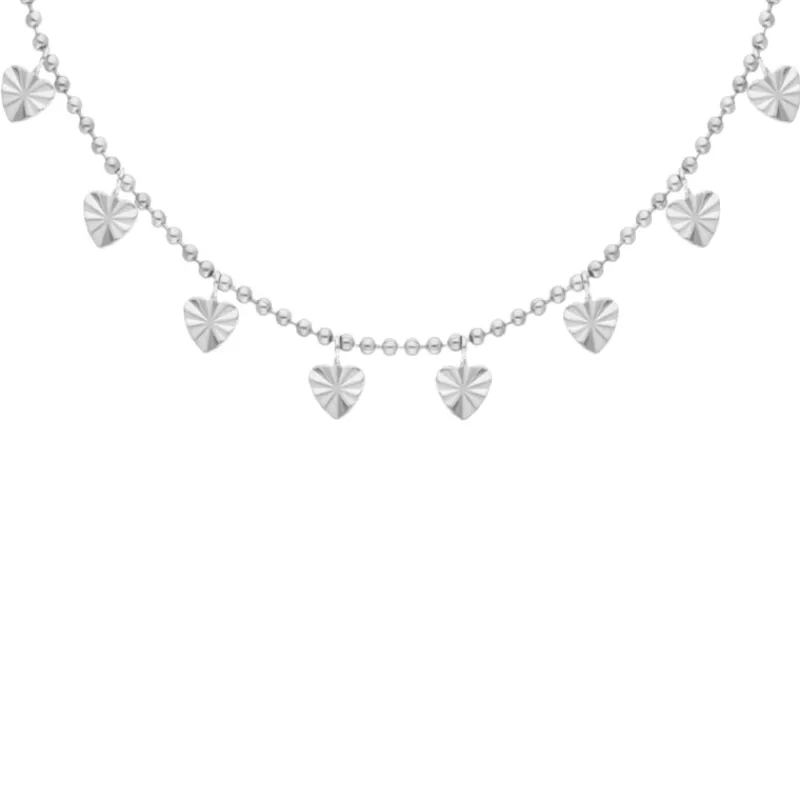 Finaste Bolletjes ketting met hartjes New
