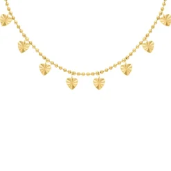 Finaste Bolletjes ketting met hartjes goudkleurig Outlet