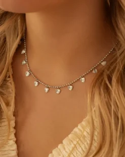 Finaste Bolletjes ketting met hartjes New