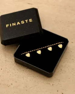 Finaste Bolletjes ketting met hartjes goudkleurig Outlet
